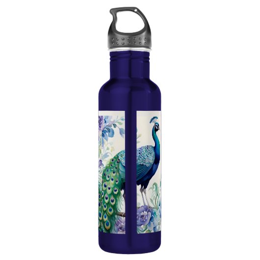 Wasserfarbe Peacock Edelstahlflasche (Rückseite)