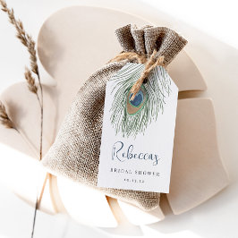 Wasserfarbe Peacock Feather Brautparty Gefallen Geschenkanhänger