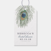 Wasserfarbe Peacock Feather Brautparty Gefallen Geschenkanhänger (Vorderseite)