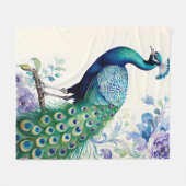 Wasserfarbe Peacock Fleecedecke (Vorderseite (Horizontal))