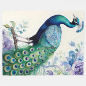 Wasserfarbe Peacock Fleecedecke (Vorderseite (Horizontal))