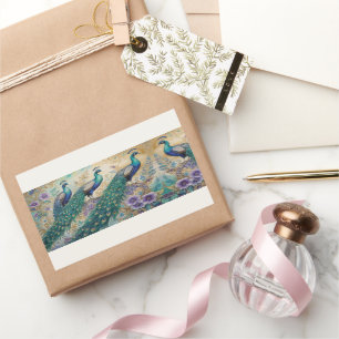 Wasserfarbe Peacock Rechteckiger Aufkleber