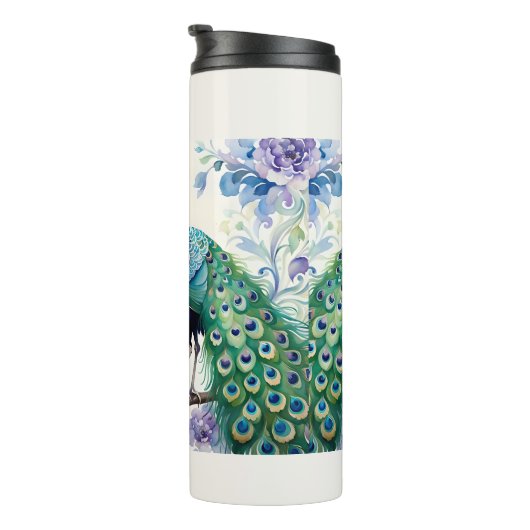 Wasserfarbe Peacock Thermosbecher (Nach rechts gedreht)