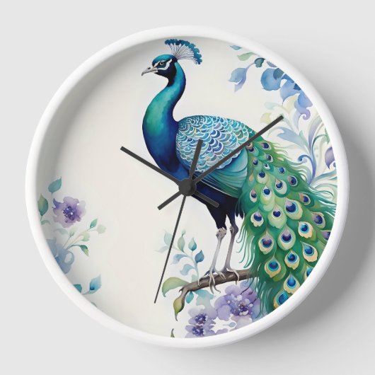 Wasserfarbe Peacock Uhr (Vorderseite)