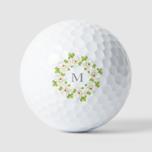 Wasserfarbe, Pen & Tinte Magnolia Kranz Golfball