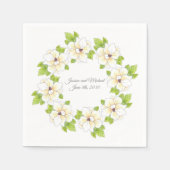 Wasserfarbe, Pen & Tinte Magnolia Kranz Serviette (Vorderseite)