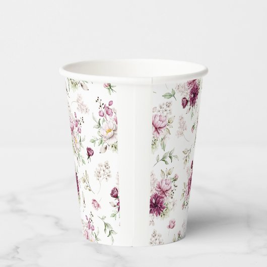 Wasserfarbe Peonies Baby Showthema Papier Becher (Rechts)