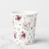 Wasserfarbe Peonies Baby Showthema Papier Becher (Vorderseite)
