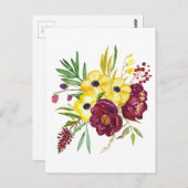 Wasserfarbe Peony Bouquet Postkarte (Vorne/Hinten)