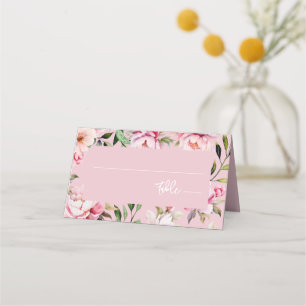 Wasserfarbe Peony Magnolia Pink Hochzeit Platzkarte