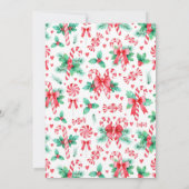 Wasserfarbe Peppermint Candy Cane Weihnachtsgebäck Einladung (Rückseite)