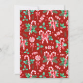 Wasserfarbe Peppermint Candy Cane Weihnachtsgebäck Einladung (Rückseite)