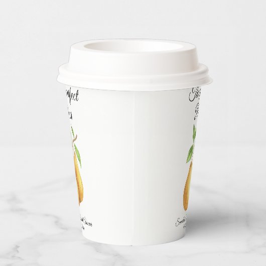 Wasserfarbe Perfektes Pear Floral Brautparty Pappbecher (Rechts)