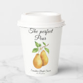 Wasserfarbe Perfektes Pear Floral Brautparty Pappbecher (Vorderseite)
