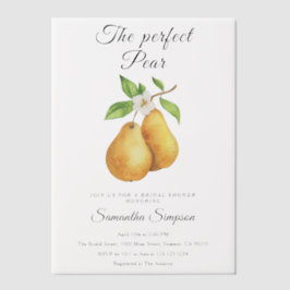 Wasserfarbe Perfektes Pear Floral Brautparty Pergament Einladungen