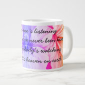 Wasserfarbe Persian Blue Lilies Petals Pattern Jumbo-Tasse (Vorderseite Rechts)