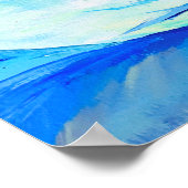 Wasserfarbe Persian Blue Lilies Petals Pattern Poster (Ecke)