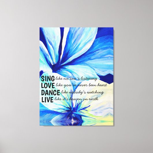 Wasserfarbe Persische Blaue Lilien Petals Musterku Leinwanddruck (Vorderseite)