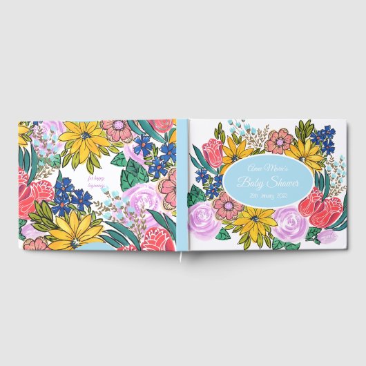 Wasserfarbe Personalisiert Babydusche Gästebuch (Voll)