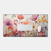 Wasserfarbe, Personalisierte Wildblume Schreibtisc Schreibtischunterlage (Tastatur & Maus)