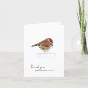 Wasserfarbe Personalisierter Vogel Danke Karte