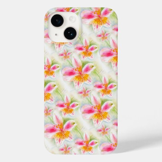 Wasserfarbe Peruanische Liege Alstroemeria Case-Mate iPhone Hülle (Rückseite)