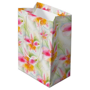 Wasserfarbe Peruanische Liege Alstroemeria Kunst, Mittlere Geschenktüte