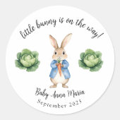 Wasserfarbe Peter Rabbit Garden Cabbage Babydusche Runder Aufkleber (Vorderseite)