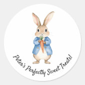 Wasserfarbe Peter Rabbit Garden Party Babydusche Runder Aufkleber (Vorderseite)