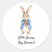 Wasserfarbe Peter Rabbit Garden Party Babydusche Runder Aufkleber (Vorderseite)
