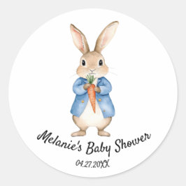 Wasserfarbe Peter Rabbit Garden Party Babydusche Runder Aufkleber