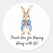 Wasserfarbe Peter Rabbit Garden Party Babydusche Runder Aufkleber (Vorderseite)