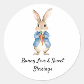 Wasserfarbe Peter Rabbit Garden Party Babydusche Runder Aufkleber (Vorderseite)