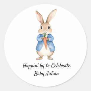 Wasserfarbe Peter Rabbit Garden Party Babydusche Runder Aufkleber