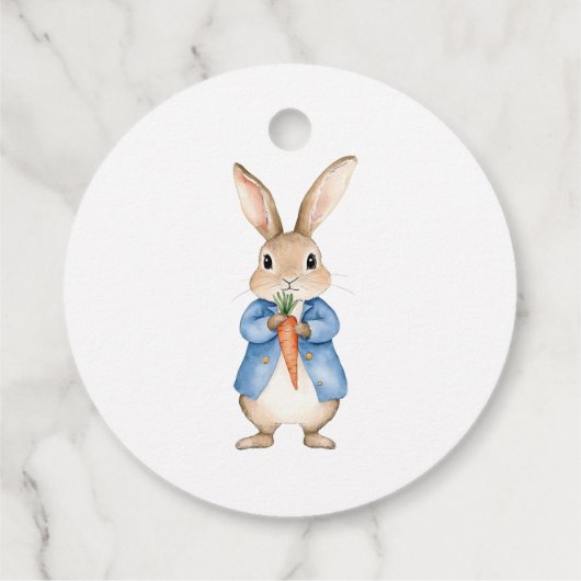 Wasserfarbe Peter Rabbit Veggie Garden Kinderdusch Geschenkanhänger (Rückseite)