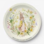 Wasserfarbe Peter Rabbit Wildblumen Kinderdusche Pappteller (Vorderseite)