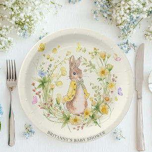 Wasserfarbe Peter Rabbit Wildblumen Kinderdusche Pappteller