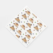 Wasserfarbe Pfannkuchen Beeren Frühstück Brunch Serviette (Ecke)