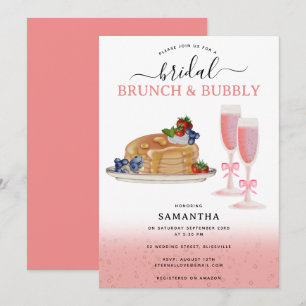 Wasserfarbe-Pfannkuchen-Brunch & Sprudelndes Braut Einladung