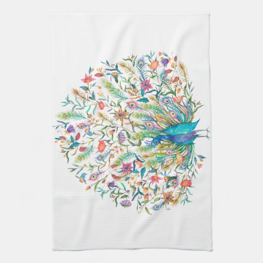 Wasserfarbe Pfauen Küchentücher (Vertikal)