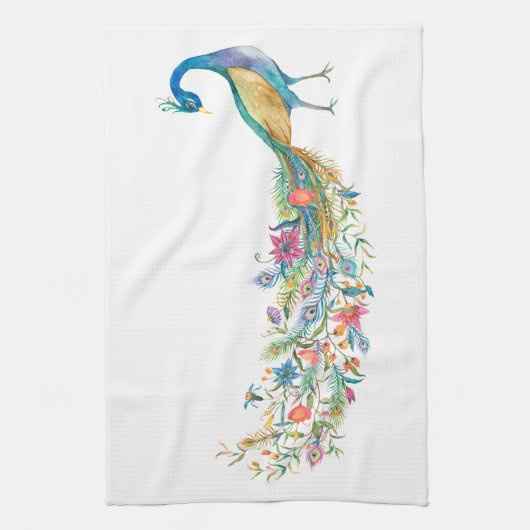Wasserfarbe Pfauen Küchentücher (Vertikal)