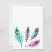 Wasserfarbe Pfauenfeathers Wedding Einladung (Rückseite)
