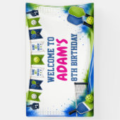 Wasserfarbe-Pickleball-Geburtstagsbanner Banner (Vertikal)