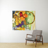 Wasserfarbe Picnic Obstkorb und Weintapestet Wandteppich (Beispiel (Horizontal))