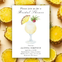 Wasserfarbe Pina Colada Cocktail Brautparty