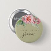 WASSERFARBE PINK BLUME FOLIAGE MUTTER DES GROSSEN BUTTON (Vorne & Hinten)