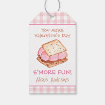 Wasserfarbe Pink Gingham S'mores Valentine
