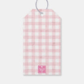 Wasserfarbe Pink Gingham S'mores Valentine Geschenkanhänger (Rückseite)