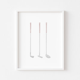 Wasserfarbe Pink Golfklubplakat Poster