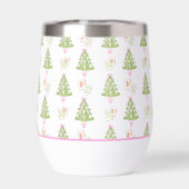 Wasserfarbe Pink Mahjong Weihnachtsbaum Party (Rückseite)